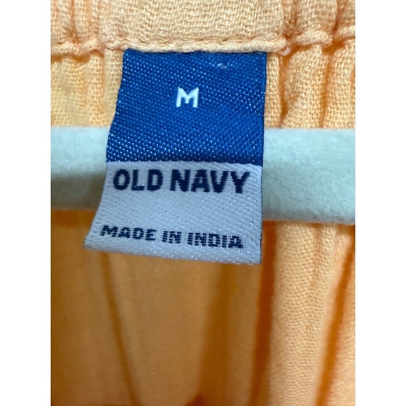 Old Navy Puff Sleeve Tiered Swing Dress Orange Size medium Sundress Short Sleeve - Picture 5 of 6